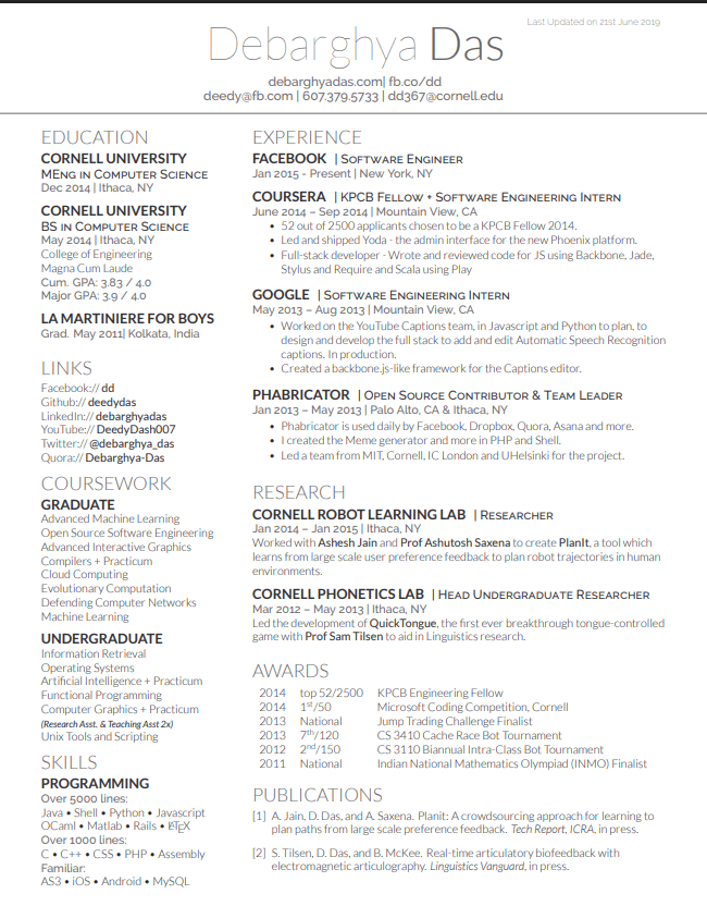 Deedy Resume Template Preview